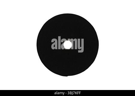 Black Elastic Cord for Sewing Clothing Elastic Trousers. Roll with black nylon sling isolated on white background. Stock Photo