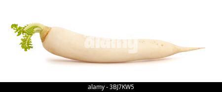 daikon radish path isolated on white Stock Photo