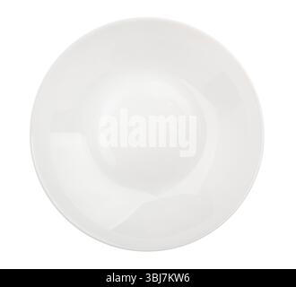 white plate top empty path isolated on white Stock Photo