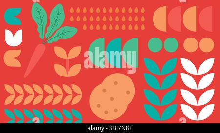 Abstract carrot and potato background Stock Vector
