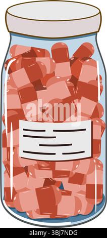 Medicinal capsules in bottle vector illustration Stock Vector