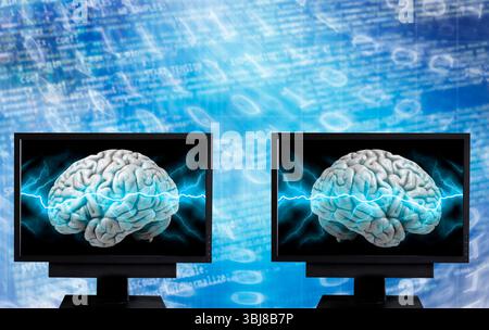 machine learning and deep learning concept Stock Photo
