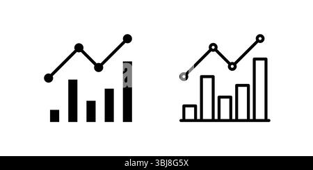 Versatile financial chart icons including bar charts, line graphs, and analytics symbols for business and trading applications Stock Vector