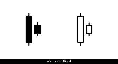 Professional bullish harami candlestick pattern icons designed for technical analysis and trading dashboard applications Stock Vector