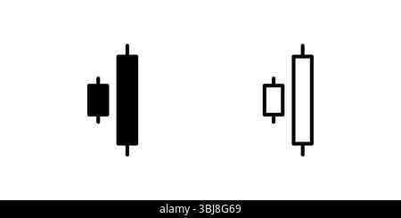 Technical analysis bullish engulfing candlestick pattern icons for trading platforms and financial chart applications Stock Vector