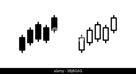Comprehensive candlestick chart icons featuring various OHLC patterns for trading applications and financial dashboards Stock Vector