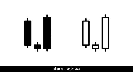 Technical analysis morning star reversal pattern icons for professional trading platforms and forex applications Stock Vector