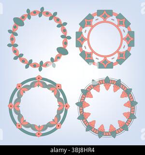 Floral Text Box Frame Vector – Elegant Traditional Design For Wedding Invitation, Poster. Stock Vector