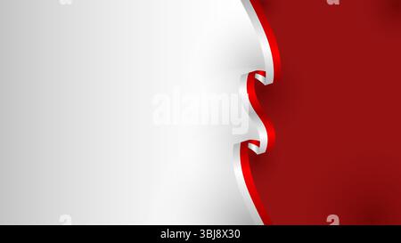 Red and white Indonesian flag gradient template background with empty space for your text. Indonesia Independence Day template background Stock Vector