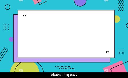 Colorful simple geometry vector background with Memphis style design and copy space for text. blank colorful template background Stock Vector