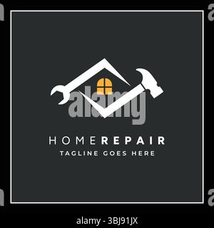House Repair Logo - Handyman & Home Maintenance Design Stock Vector