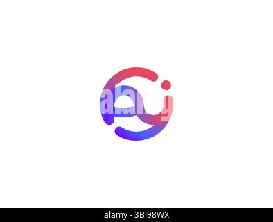 AI translator modern logo, digital communication system, smart language learning. Tech assistant, chatbot, virtual support icon. Vibrant gradient loop Stock Vector