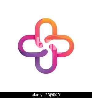 Logo template with a cross and a modern concept of using medicine and healthcare. Stock Vector