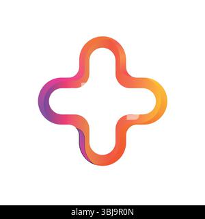 Logo template with a cross and a modern concept of using medicine and healthcare. Stock Vector