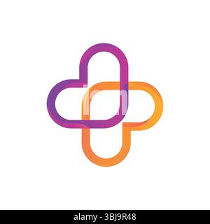 Logo template with a cross and a modern concept of using medicine and healthcare. Stock Vector