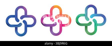Logo template with a cross and a modern concept of using medicine and healthcare. Stock Vector