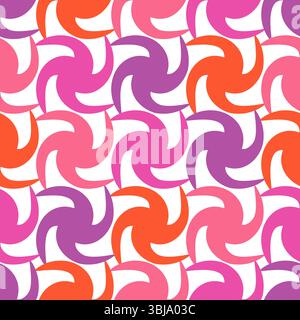 Abstract geometric print with swirl elements. Seamless vector colorful pattern Stock Vector