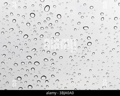 Rain droplets on a glass background Stock Photo