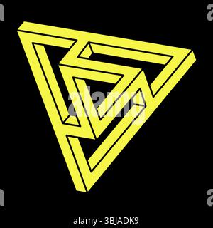 Optical illusion object. Impossible shapes. Web design element. Line design. Optical art. Geometric figures. Escher style.  Stock Vector