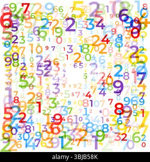 Digital data array, lots of numbers digits in Digital Pattern, abstract math background, big data concept Stock Vector
