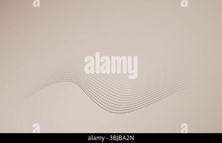 Flowing dot particles wave pattern halftone black gradient smooth curve shape isolated on transparent background Stock Vector