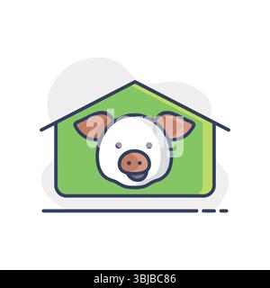Pigsty isolated icon. Farm animal sign. Graph symbol for your web site ...