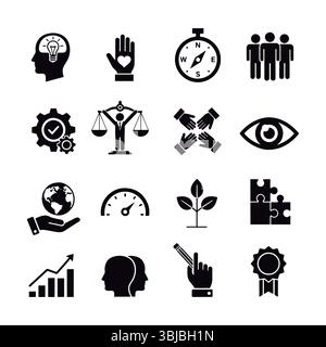 Business Ethics and Growth Icon Set. Stock Vector