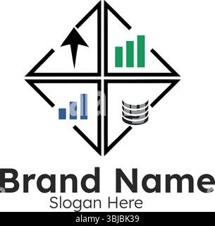 Business Growth Analytics Logo Financial Success Investment Strategy Data Analysis Market Trends Strategy Money Economy Stock Vector