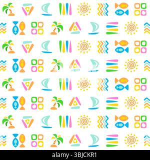 Summer party seamless pattern Stock Vector