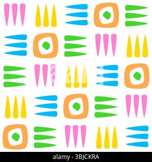 Playful sun seamless pattern multicolor Stock Vector