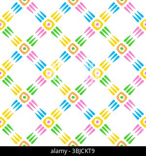 Fun sun seamless pattern multicolor Stock Vector