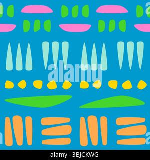 Joy mood happy party seamless pattern tiles in vibrant colors Stock Vector