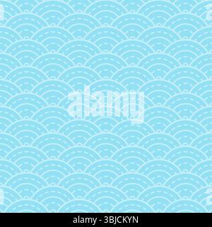 Blue waves seamless pattern Stock Vector