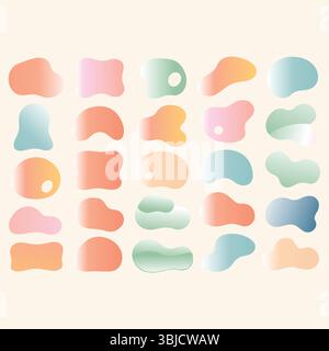 et of Abstract gradient blobs. Organic fluid shapes collection. Modern gradient design elements. Creative abstract background elements.Colorful Design Stock Vector