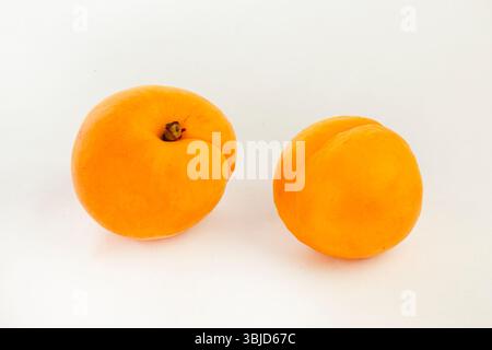 Fresh apricot fruit, isolated on white background. Stock Photo