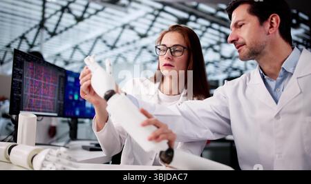 Innovative Engineer Developing Prosthetic Limb Technology For Healthcare Industry. Stock Photo