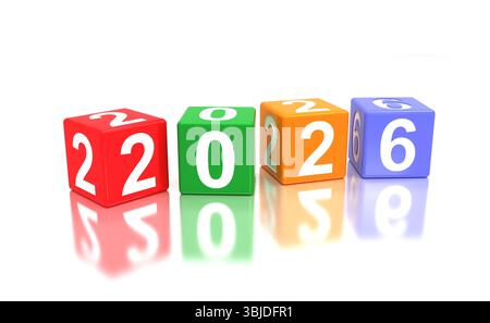 New Year 2026 Creative Design Concept - 3D Rendered mage Stock Photo