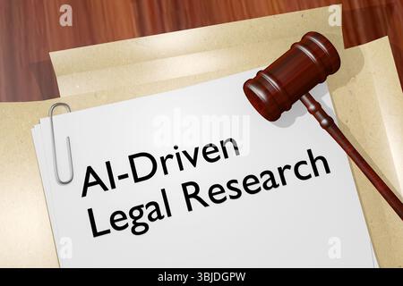 AI-Driven Legal Research title on a legal document Stock Photo