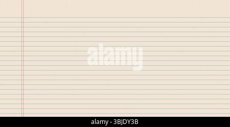 Horizontal textured office paper. Beige worksheet with stripes. Blank empty page of binder. Wide horizontal line backdrop. Vector grid school notepad Stock Vector