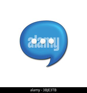 3D Speech Bubble Icon – Chat, Talk & Communication Symbol Background Illustration. Stock Vector