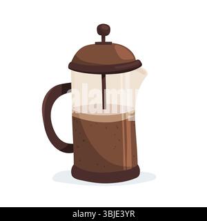 Vector illustration of French press coffee maker Stock Vector