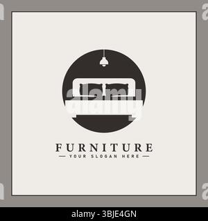 Furniture Shop Logo Design - Interior Design Business Logo Stock Vector