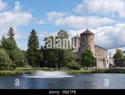 Savonalinna Castle from the river bank Stock Photo
