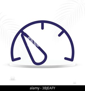 Pressure icon illustrating force applied and pressure gauge readings Stock Vector