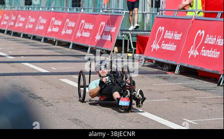 Brighton UK 15th June 2025 - Thousands of cyclists near the finish as they take part in the British Heart Foundation London to Brighton Bike ride  . The 54 mile ride begins at Clapham Common in London and finishes on Brighton seafront : Credit Simon Dack /Alamy Live News Stock Photo