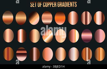 Stunning Copper Gradient Collection for Design Projects Stock Vector
