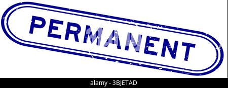 Grunge blue permanent word rubber seal stamp on white background Stock Vector