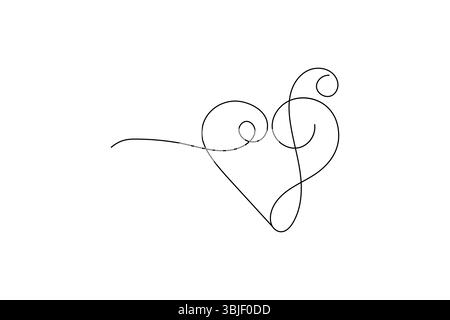 One line drawing music notes and microphone, minimalist vector illustration design Stock Vector