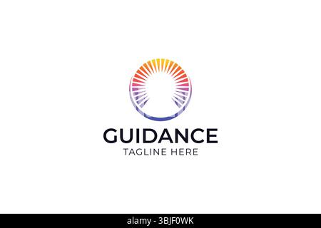 Archway Logo Guidance Light Abstract Business Concept Modern Technology Stock Vector