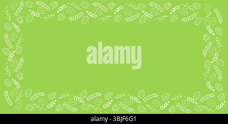Beautiful white frame with Easter eggs composition. Decorative element for design invitation, banner, greeting card. Vector illustration Stock Vector